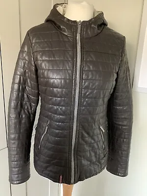 Buy Oakwood Brown Happy Baffle Hooded Soft Leather Jacket  M • 74.99£