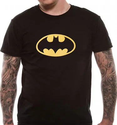 Buy Batman T Shirt Official  Shield Logo DC Comics Dark Knight Black New • 11.99£