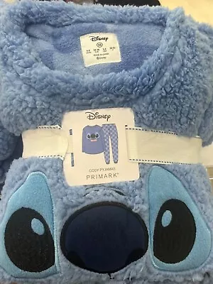 Buy Disney Stitch Fleece Blue Pyjama Set UK Sizes 4-20 2XS-XL • 23.99£