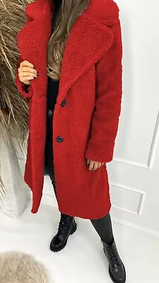 Buy Women's Ladies Winter Long Teddy Bear Fleece Faux Fur Fluffy Coat Jacket Outwear • 29.99£