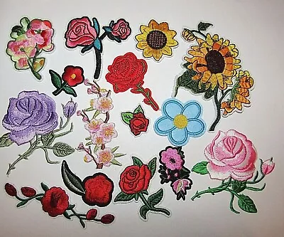 Buy Iron On Sew On Flowers Patches Embellishments Huge Choice Of Colours & Designs • 8.99£