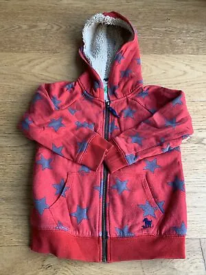 Buy Boden Kids Fleece Lined Red Star Print Hoodie 4-5 Years • 5£