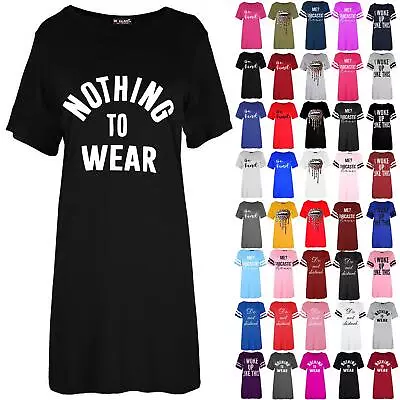Buy Womens Ladies Nothing To Wear Tunic Pullover Oversized Baggy T Shirt Mini Dress • 7.99£