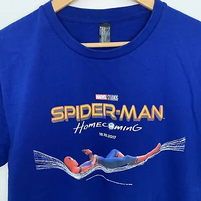 Buy Spider-Man Homecoming Movie Promo T Shirt 2017 Size Medium Rare Blue Tee • 27.92£