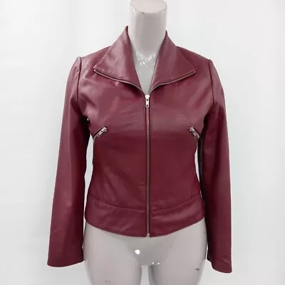Buy  Windsor Leather Jacket Women Size Large Red RMF07-CN • 7.99£