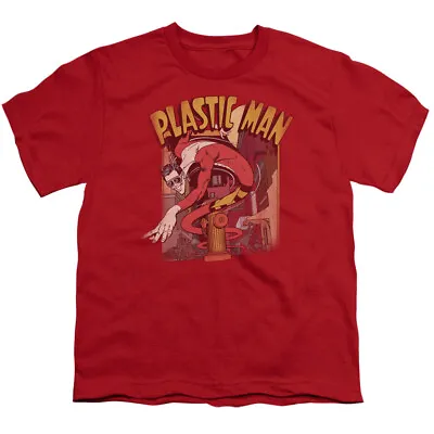 Buy Plastic Man Plastic Man Street Kids Youth T Shirt Licensed DC Comics Tee Red • 13.82£