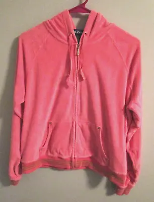 Buy Evan-Picone Pink Women's Cotton Blend Terry Cloth Zip Front Hoodie - Size L • 8.50£