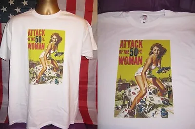 Buy ATTACK OF THE 50ft WOMAN- ALISON HAYES 1958 SCI FI CLASSIC  T SHIRT-WHITE- LARGE • 12.99£
