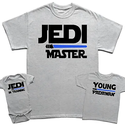 Buy Jedi Master And Young Padawan Fathers Day Kids Matching T-Shirts Top #FD • 9.99£