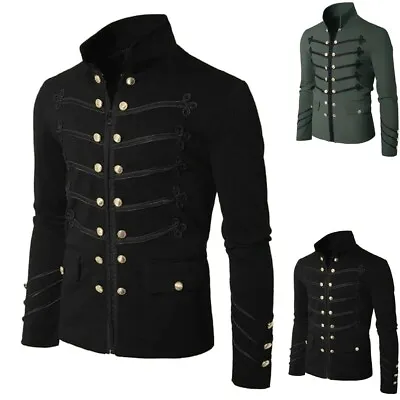 Buy Officer Military Drummer Parade Jacket Gothic Punk Men's Punk Jackets Coat UK UK • 34.79£