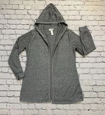 Buy Just Be Womens Cardigan Gray Hooded Open Front Size L • 12.28£