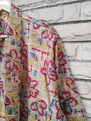 Buy Pure Silk Short Kimono Duster Jacket Cardigan Cape Loose Robe Gray KMS2074 • 27.89£