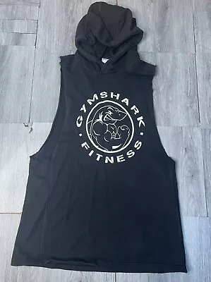 Buy Gymshark Sleeveless Cutoff Pullover Tank Hoodie Mens L Drawstring Black • 24.99£