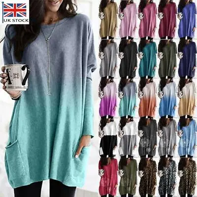 Buy Plus Size Women Baggy Jumper Tops Ladies Long Sleeve Tunic Shirt Dress Pullover • 12.09£