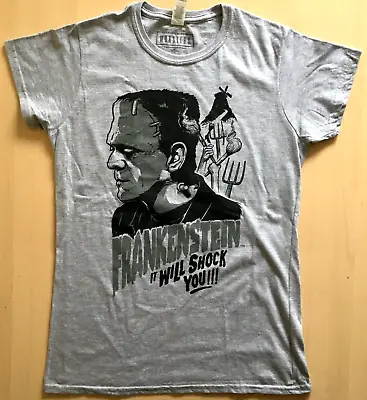 Buy Universal Monsters Frankenstein | Womens Fit T-Shirt SIZE XL (Grey) NEW • 11.97£