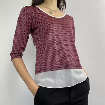 Buy Unique Vintage Mid Sleeve Double Layered Top 8129 • 20£