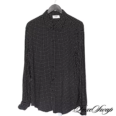 Buy #1 MENSWEAR LNWOT Celine Paris Black Allover Pois Churchill Spotted Shirt 42 NR • 25.20£