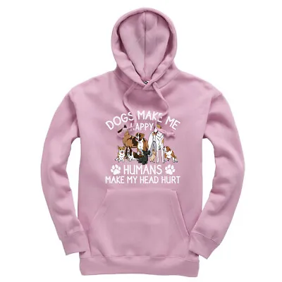 Buy Dogs Make Me Happy Adults Hoodie Funny Hooded Sweatshirt Gift New Ladies Mens • 19.95£