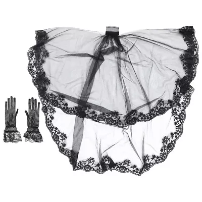Buy  Veil Black Wedding Decorative Supplies Jackets For Bride Cosplay • 13.39£