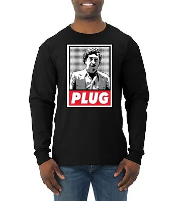 Buy Plug Pablo Escobar Narcos Tee Funny Cocaine Cowboys Men Long Sleeve T Shirt • 27.46£