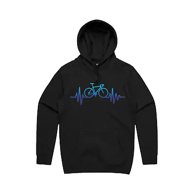 Buy  Cycling Heartbeat Pulse Bike HOODIE Riding Bicycle Funny Birthday Gift Life • 34.65£