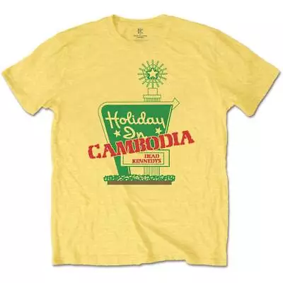 Buy Dead Kennedys T-Shirt Holiday In Cambodia Rock Band Official New Yellow • 14.95£
