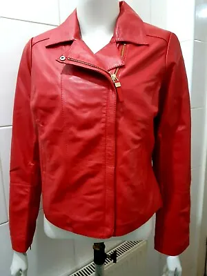 Buy NEW Atelier Women's Red Real Leather Biker Jacket From La Redoute UK 16 • 85£