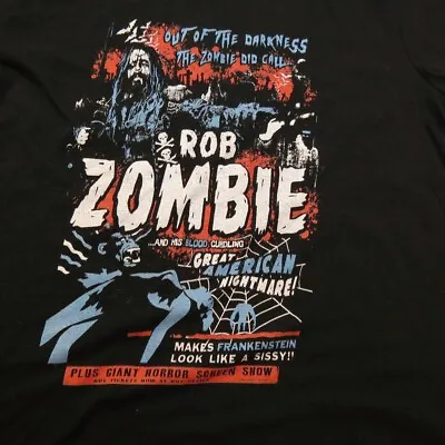 Buy ROB ZOMBIE Great American Nightmare TOUR CONCERT T SHIRT Womens L White Zombie • 13.25£