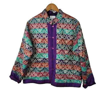 Buy Coldwater Creek Plus Size 1X Satin Jacket Coat Light Weight Floral Asian Jaquard • 28.92£