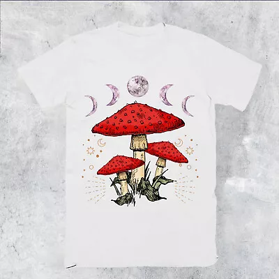 Buy Moon Phase Psychedelic Mushroom Magic Psychedelic Freedom Mens T Shirts #P1#PR#A • 11.99£