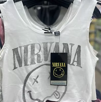 Buy Nirvana Cropped  T-Shirt UK Sizes 4-20 2XS-XL • 12.99£