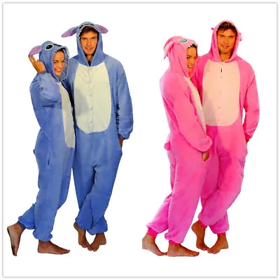 Buy STITCH Blue Pink Unisex Onesiee Kigurumi Fancy Dress Costume Hoodies Pajama Gift • 14.99£