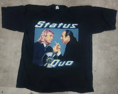 Buy Vintage 1993 Status Quo Black T Shirt Just For The Record Tour  Size X-Large • 30£
