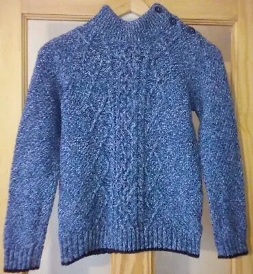 Buy NEXT Boys Jumper Age 10-11 Years Blue Warm Winter Pullover Cosy Knit Christmas • 3£