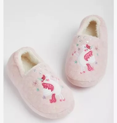 Buy Girls Brand New With Tags TU Unicorn  Slippers Size 3-4 • 8.99£