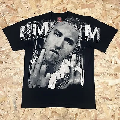 Buy Eminem Rap Single Stitch T Shirt Mens XL Black T3-01 • 39.95£