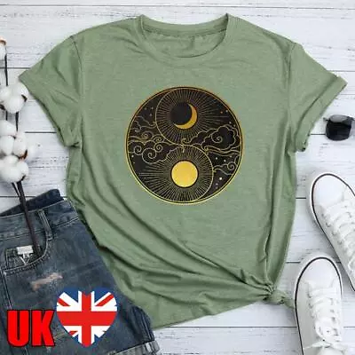 Buy Sun And Moon T Shirt Tee-Olive Green-XL • 8.51£