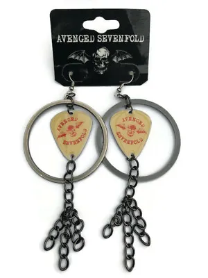 Buy AVENGED SEVENFOLD Rare Dangly Plectrum Earrings Official Rock Merch A7X • 14.99£