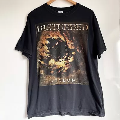 Buy Disturbed Asylum Mens T-Shirt Black Size L • 10£