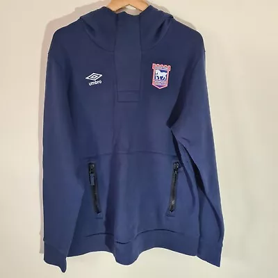 Buy Ipswich Town FC Umbro Navy Blue Men's Pullover Hoodie  Size GB L Football Club • 29.99£
