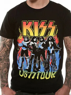 Buy Kiss T Shirt USA 1977 TOUR Official Mens Rock Metal Live Concert NEW M L • 14.99£
