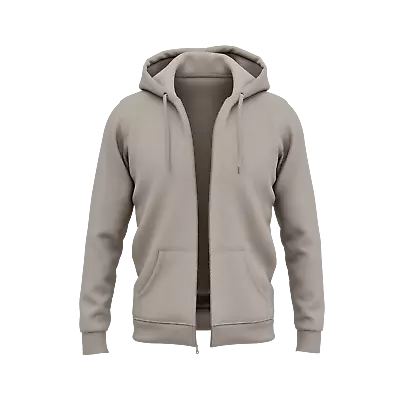 Buy Mens Zip Up Hoodies Polyester Plain Hooded Sweatshirt Fleece Jacket Hoody Top UK • 10.25£