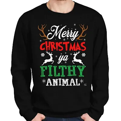 Buy 1Tee Mens Merry Christmas Ya Filthy Animal Sweatshirt Jumper • 19.99£
