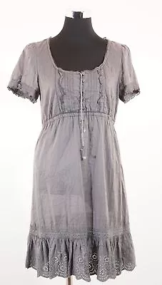 Buy Khujo Summer Dress Size L Green Olive Lightweight Knee Length Short Cotton A289 • 50.56£