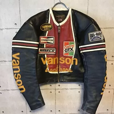 Buy Vanson One Star Vintage Riders Leather Jacket 36 US Size Black Men's • 462.68£