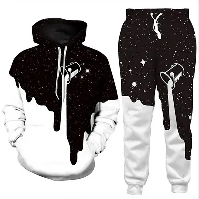 Buy Space Galaxy Milk Womens 3D Print Sweatshirt Hoodies Jogging Pants Sport Suits • 31.07£