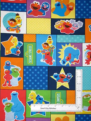 Buy Sesame Street Licensed Fabric Big Bird Elmo Grover Patch Cotton QT By The Yard • 12.28£