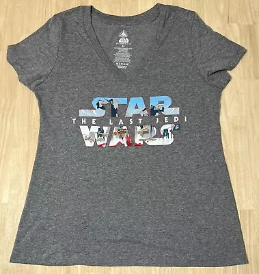 Buy (Womens XL) DISNEY Store STAR WARS The Last Jedi Shirt EPISODE XIII V-Neck Tee • 18.94£