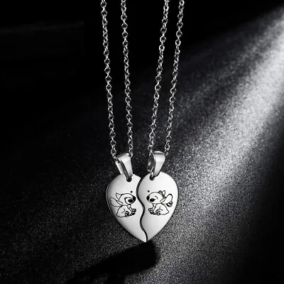 Buy 2 X Lilo & And Stitch Necklace Heart Pendant Charm Jewellery Disney Friends • 6.99£