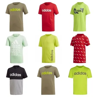 Buy Adidas Boys T Shirt Kids T-Shirts Essential Gym Sport Running Graphic TShirt Top • 10.99£